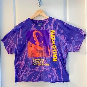 Bleach Dyed Halloween Michael Myers Crop Top